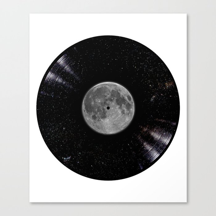 Awesome Moon and Stars Vinyl Canvas Print