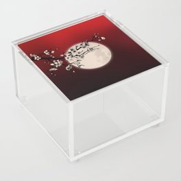 Sakura - white blossom - moon Acrylic Box