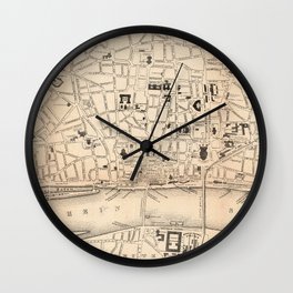Vintage Cologne Germany Map (1847) Wall Clock