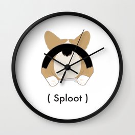 Tri Corgi Sploot Wall Clock