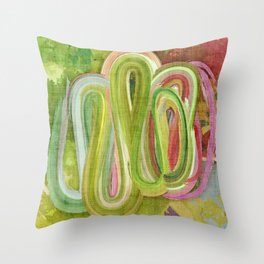 Painterly Pastel Digital Stroke Abstract Throw Pillow