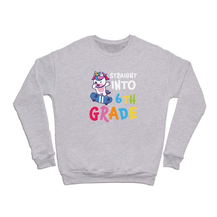 Straight Into 6th Grade Dabbing Unicorn Crewneck Sweatshirt