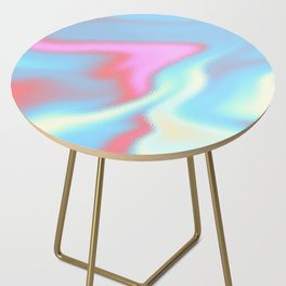 Modern Abstract Pink Blue White Irisdescent Pattern Side Table