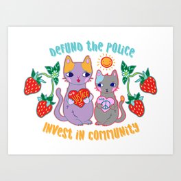 Defund the Police Cats Art Print