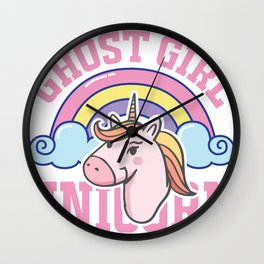 Ghost Girl Unicorn Wall Clock