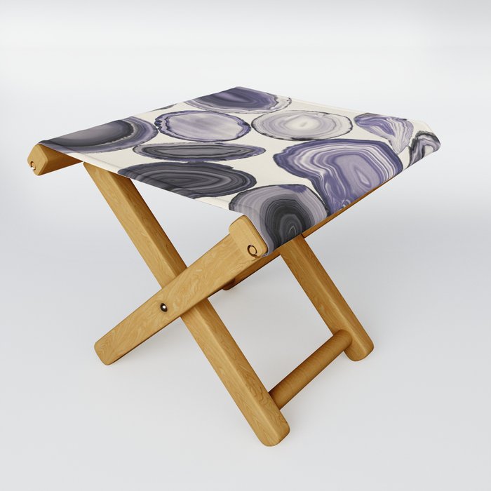 Still Life with Lavender Agate Gems  Folding Stool