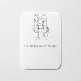I was Not Made for Just One Place Bath Mat | Graphic Design, Vintage, Digital, Drawing, Illustration, Nature, Black and White 