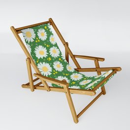 Spring Daisies 001 on Green Sling Chair