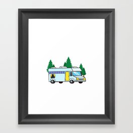 RV Camping Truck Beginner Camper Parks Van Framed Art Print
