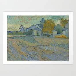 Vincent van Gogh - View of the Asylum and Chapel of Saint-Rémy Art Print | Old, Painting, Decor, Illustration, Artprint, Frame, Wallart, Vintage, Poster 