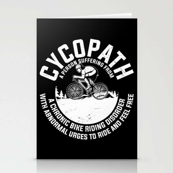Cycopath definition funny cyclist quote Stationery Cards