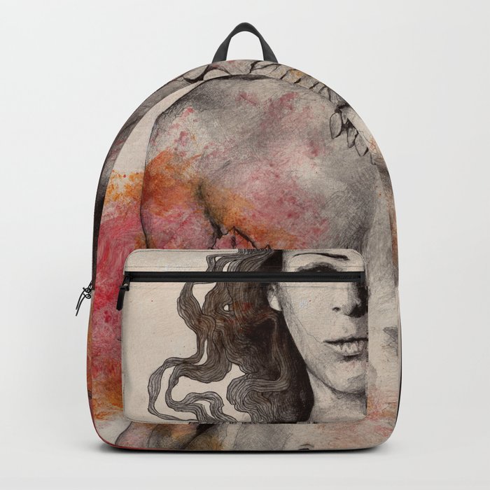 Colony Collapse Disorder (topless warrior woman with leaves on nude breasts) Backpack