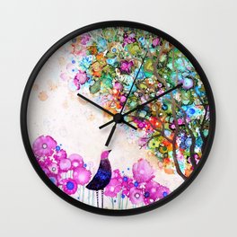 je suis plenitude Wall Clock | Women, Painting, Pink, Girl, Flower, Mom, Ink, Nature, Girf, Alcoholink 