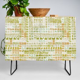 green and muted orange ink marks hand-drawn collection Credenza