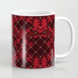 Retro .Vintage . Black red openwork ornament . Coffee Mug