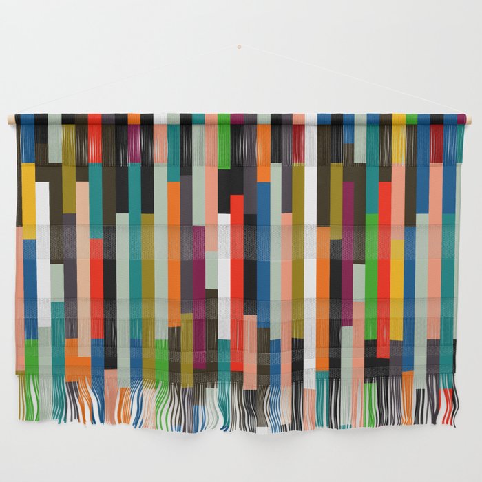 mid century stripes geometry retro Wall Hanging