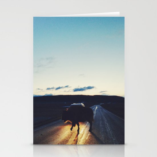 Bison in the Headlights Stationery Cards