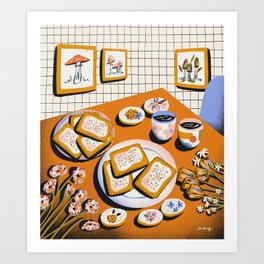 Breakfast Pastries Art Print | Digital, Breakfast, Megan Roy, Fall, Graphic Design, Cute, Poptart, Pop Art, Orange, Autumn 