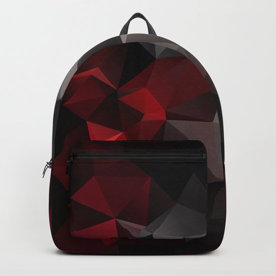 Polygon red black triangles . Backpack
