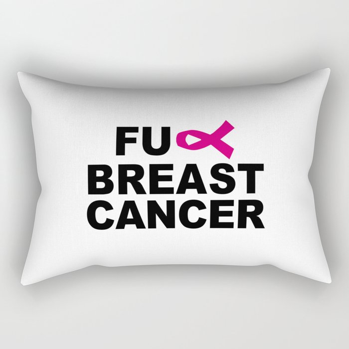 Fuck Breast Cancer Black Logo Rectangular Pillow