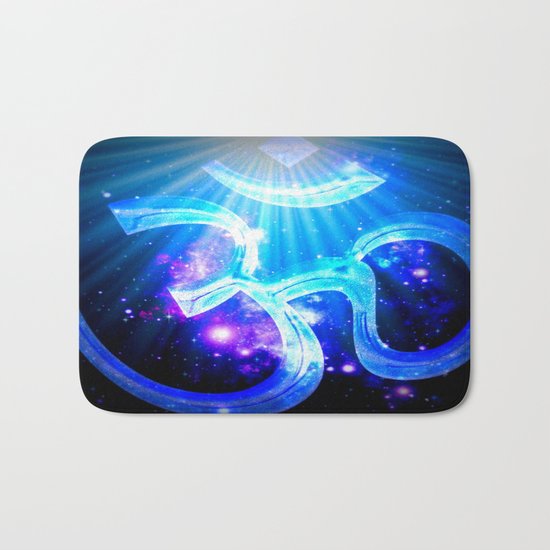 Om : Blue Purple Galaxy Bath Mat
