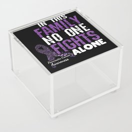 In Family Fights Alone Pancreatic Cancer Awareness Acrylic Box