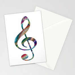 Colorful Treble Clef Stationery Card