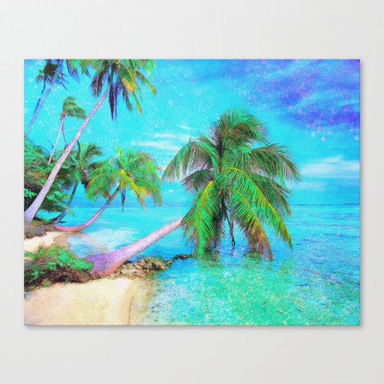 Palms on the Bay Canvas Print