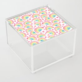Watercolor Rainbows & Hearts Acrylic Box