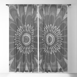 Monochrome Mandala Sheer Curtain