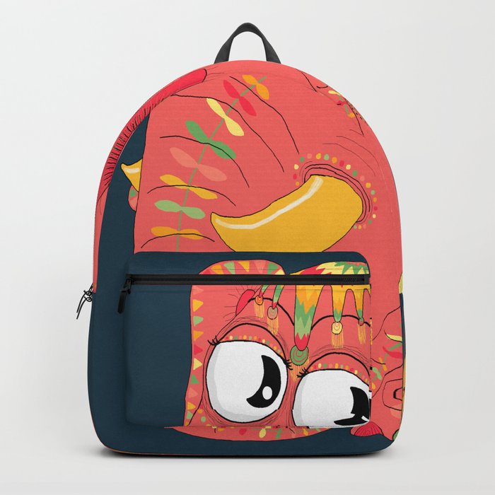 colorful Indian elephant and mouse Backpack