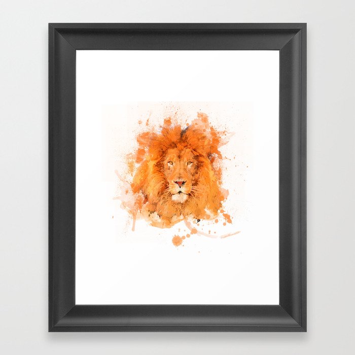 Splatter Lion Framed Art Print