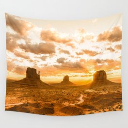 Southwest Wanderlust - Monument Valley Sunrise Nature Photography Wall Tapestry