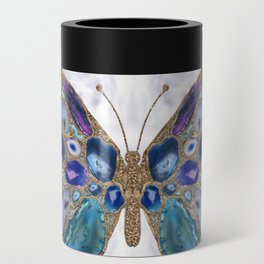 Blue and Purple Geodes Butterfly Can Cooler