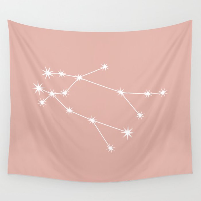 GEMINI Pastel Pink – Zodiac Astrology Star Constellation Wall Tapestry