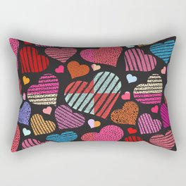 Mixed Colorful Hearts Rectangular Pillow