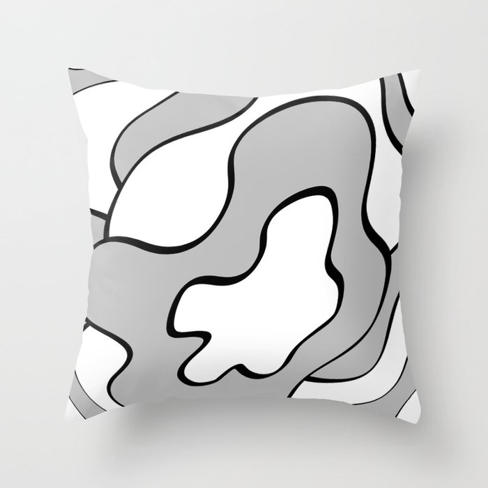 Abstract pattern - gray Throw Pillow