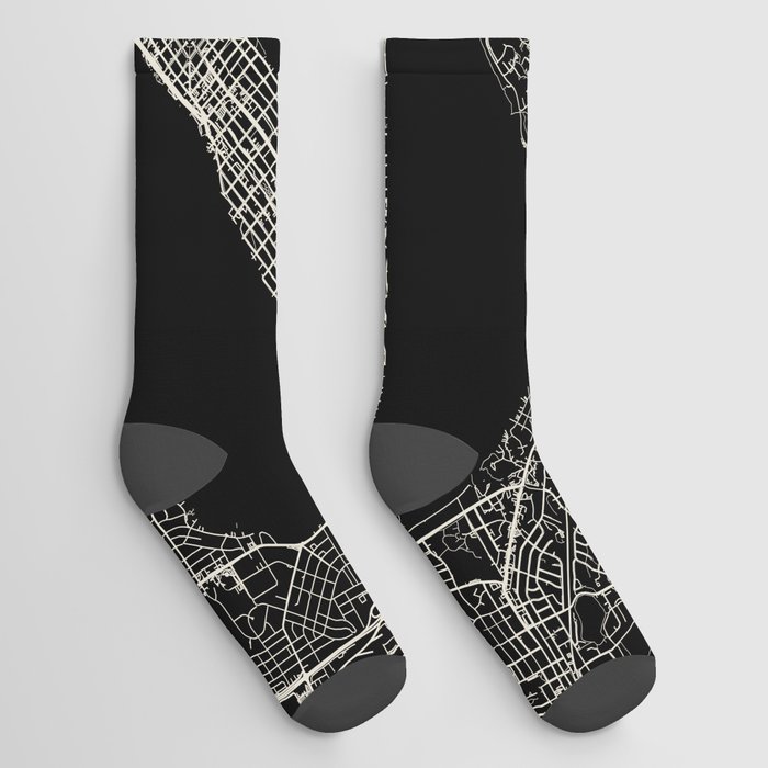 Madison, USA - BW city map Socks