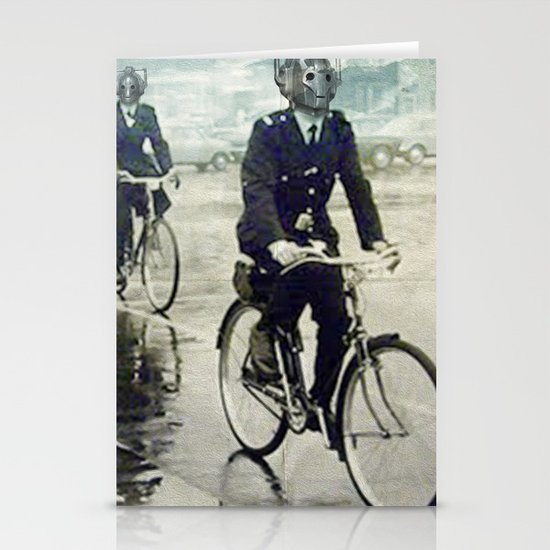 Cybermen on bikes Stationery Cards