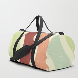 Mid Century Modern Style Wavy Pattern - light green and red Duffle Bag