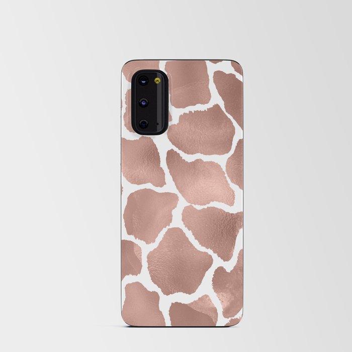 Elegant Hipster  Rose Gold White Giraffe Animal Print Android Card Case
