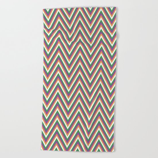 Retro chevron Beach Towel