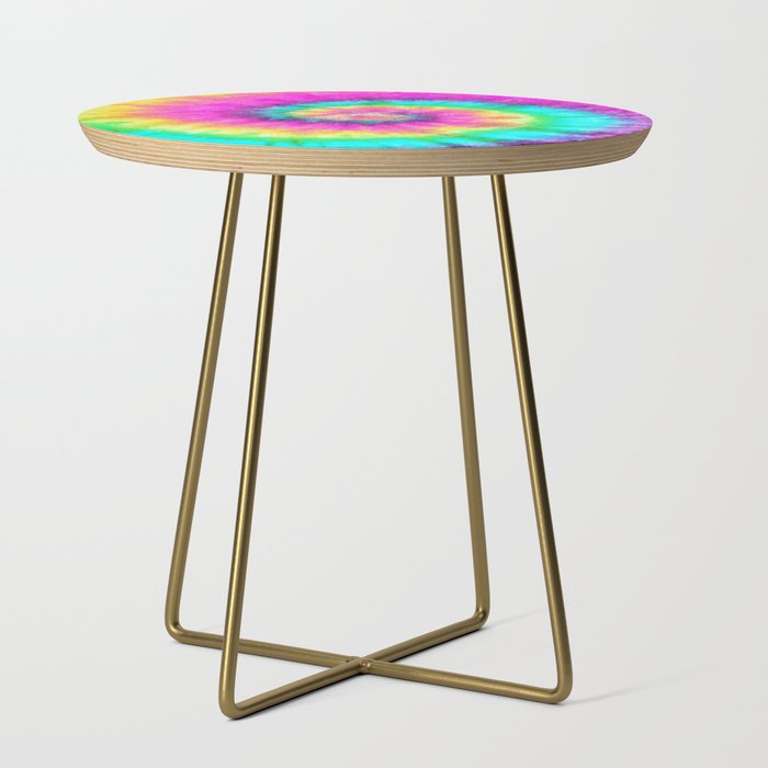 Colorful Tie Dye Spiral Side Table
