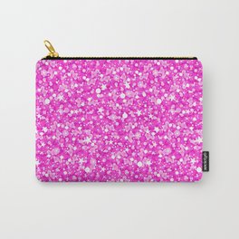 Hot Pink Glitter Texture Print Carry-All Pouch