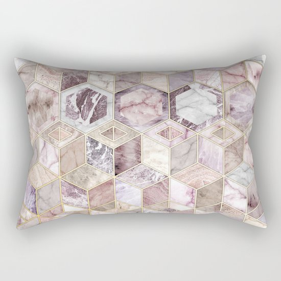 Blush Quartz Honeycomb Rectangular Pillow