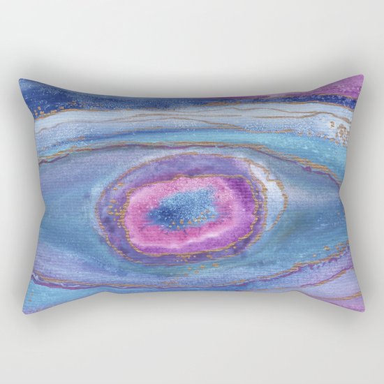AGATE Inspired Watercolor Abstract 05 Rectangular Pillow
