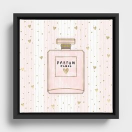 Pink & Gold Paris Parfum Framed Canvas