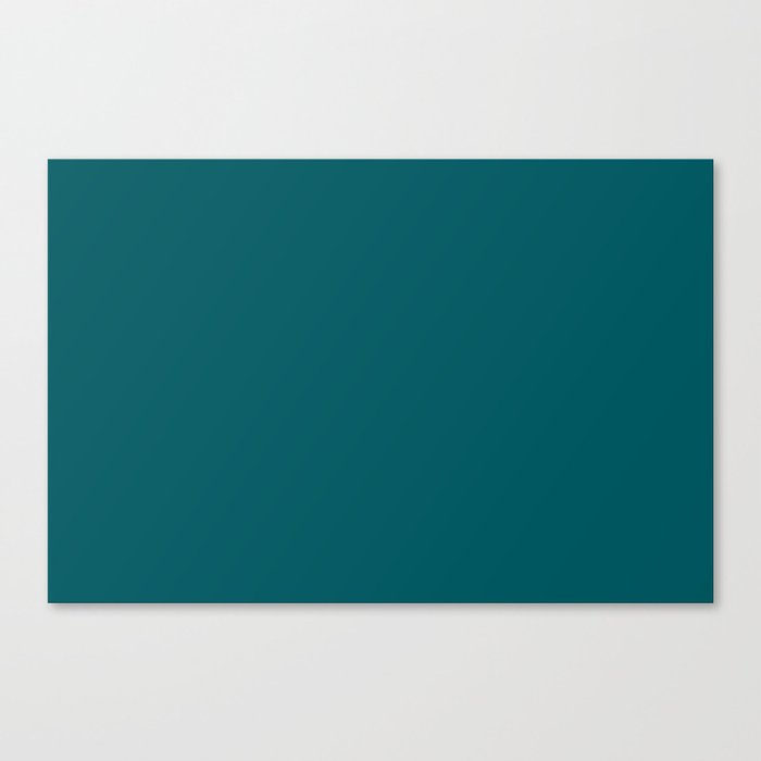 Dark Teal Solid Color Pairs Pantone Shaded Spruce 19-4524 TCX Shades of Blue-green Hues Canvas Print