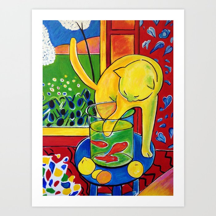 Henri Matisse, Le Chat Aux Poissons Rouges 1914, (The Cat With Red Fishes) Art Print by