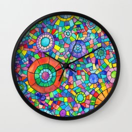 Mosaic Stained Glass Watercolor Kaleidoscope Abstract Geometric Print Wall Clock | Abstractprint, Abstractgeometric, Watercolor, Abstractwatercolor, Kidsroomart, Colorfulhomedecor, Painting, Colofulpattern, Multicolorpattern, Kaleidoscopeprint 